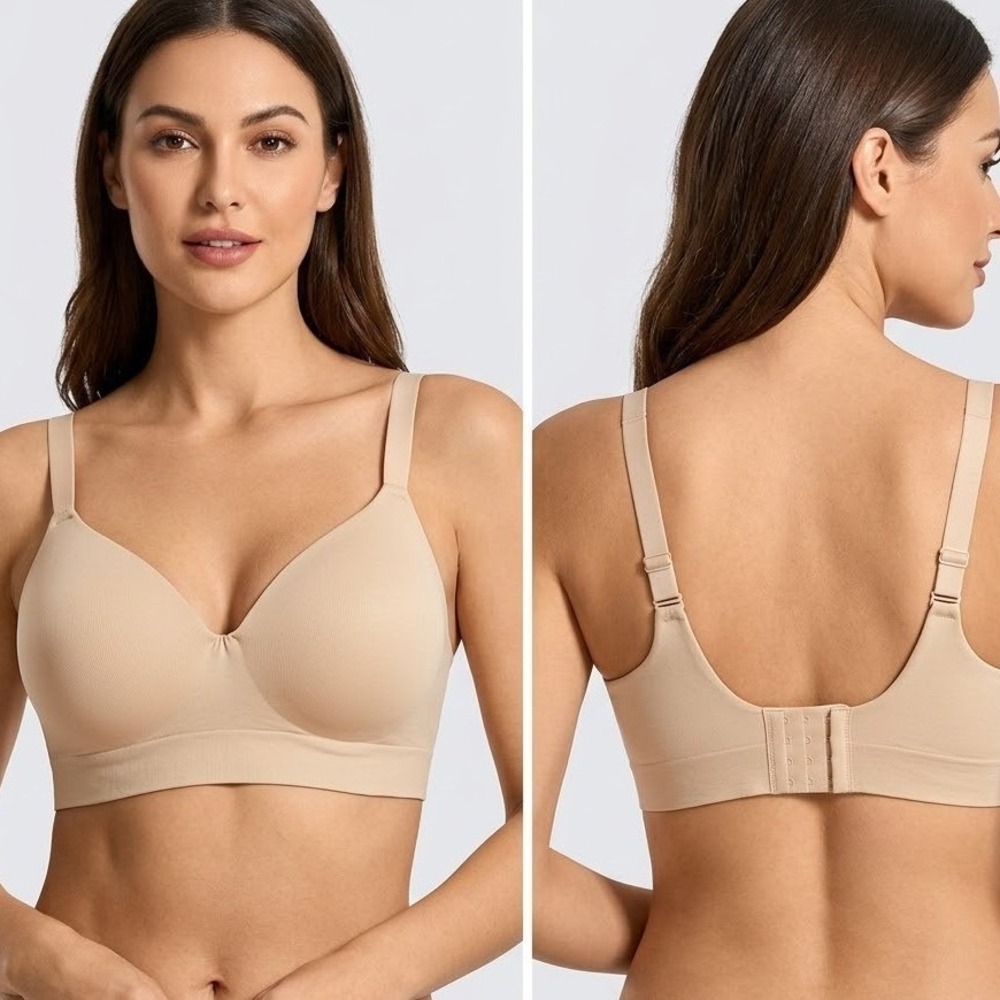 Truekind Supportive Comfort Wireless Shaping Bra XL Chai Beige Seamless Lift
